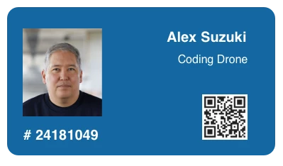 Employee badge with QR Code Employee badge with QR Code