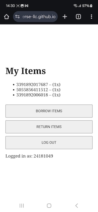Screenshot of inventory screen Screenshot of inventory screen